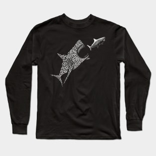 Shark Fish Ocean Rebellion Together Comic Art Funny Politics Eat Long Sleeve T-Shirt